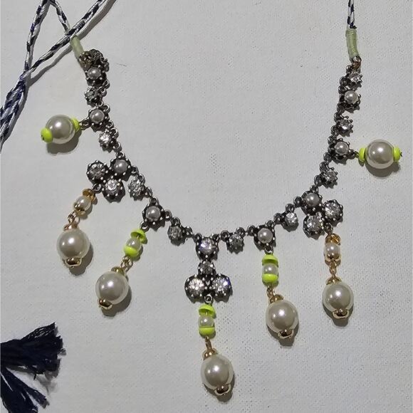 J. Crew Yellow and Pearl Adjustable Necklace - Picture 6 of 7